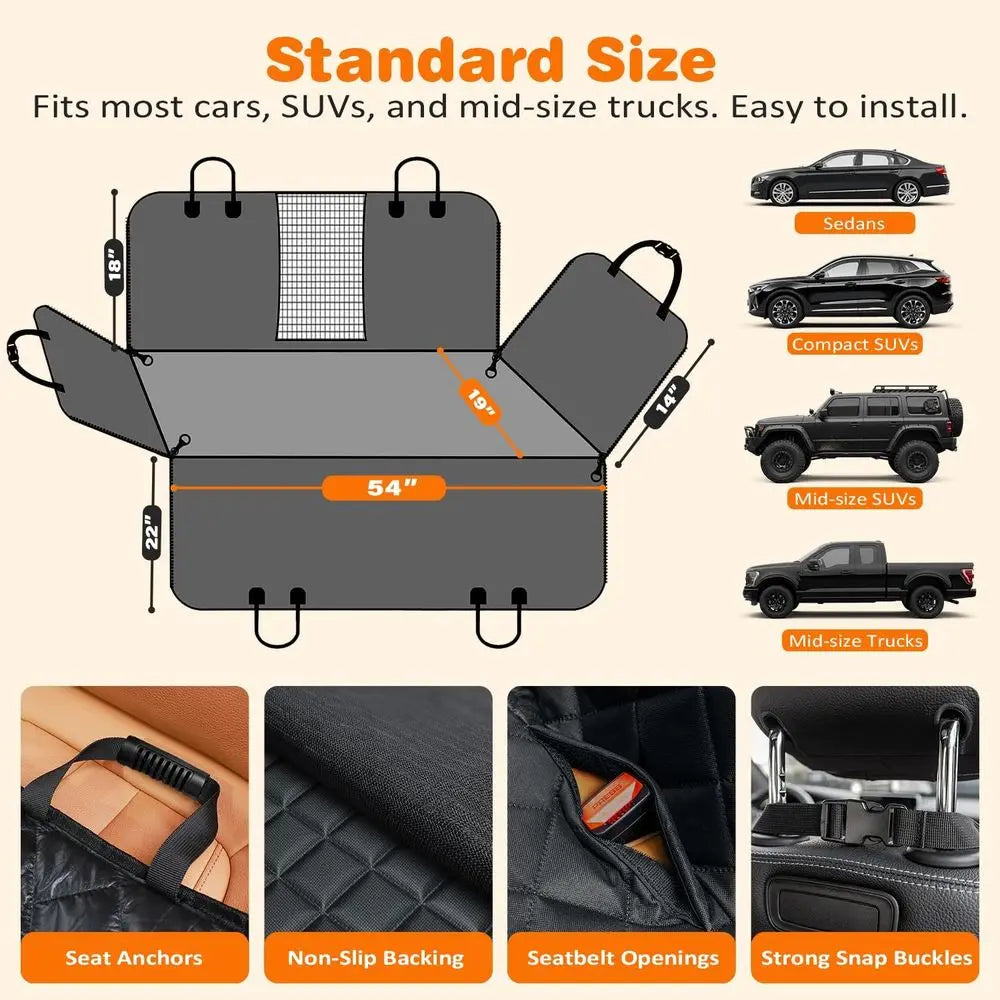 Canova ShieldCover™ 4-in-1 Waterproof Dog Car Seat Cover
