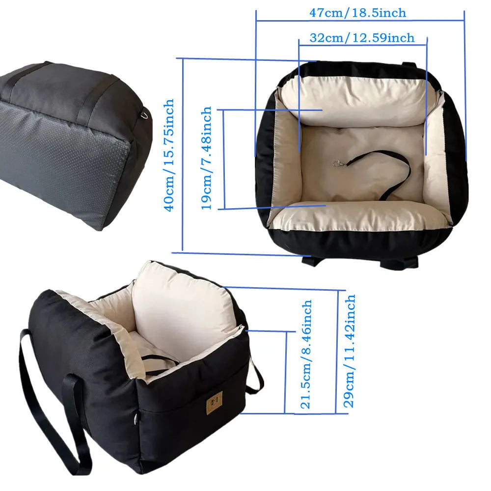 Canova SafeNest™ Dog Car Seat with Safety Belt for Small Dogs