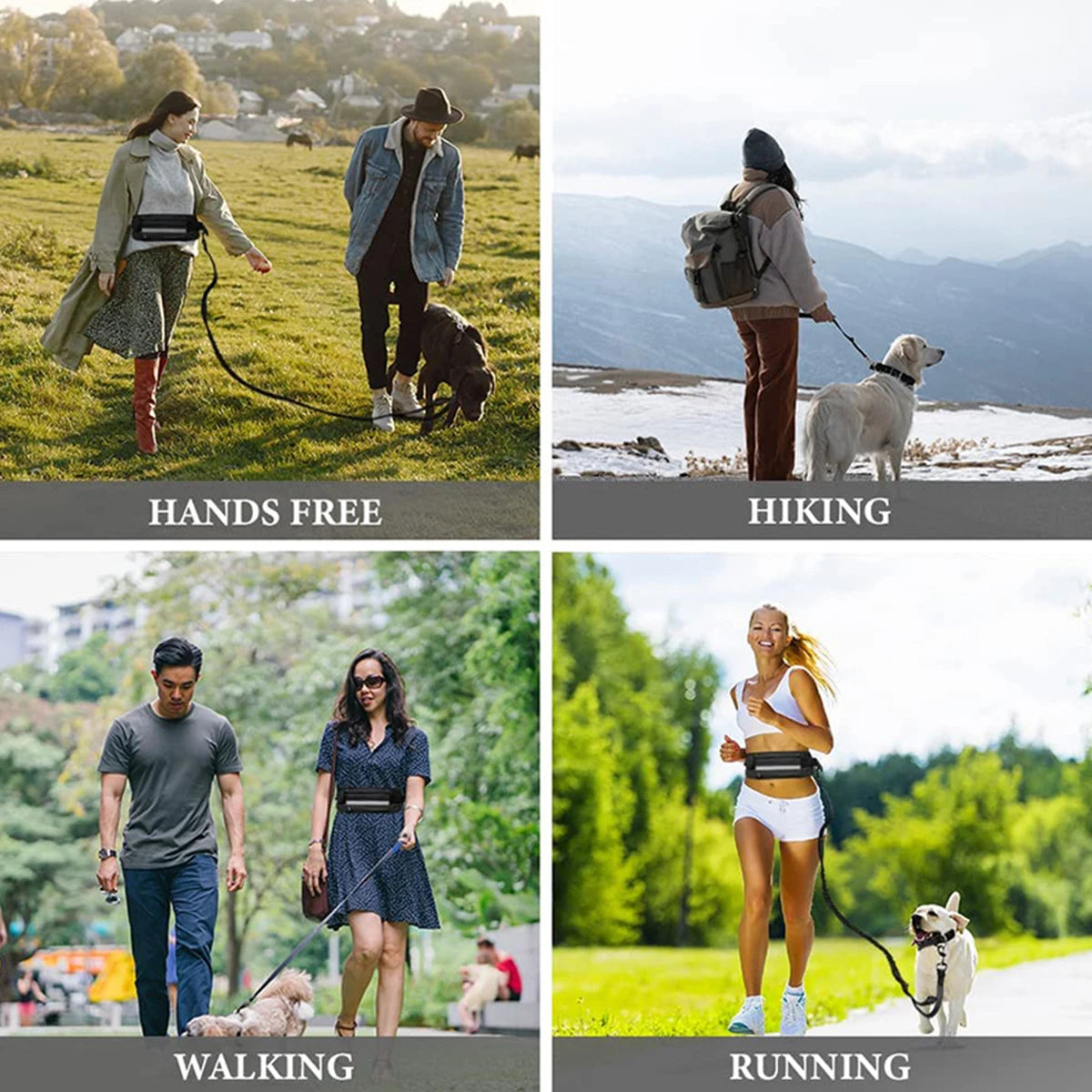 Canova ActiveWalk™ Hands-Free Dog Leash with Utility Waist Bag
