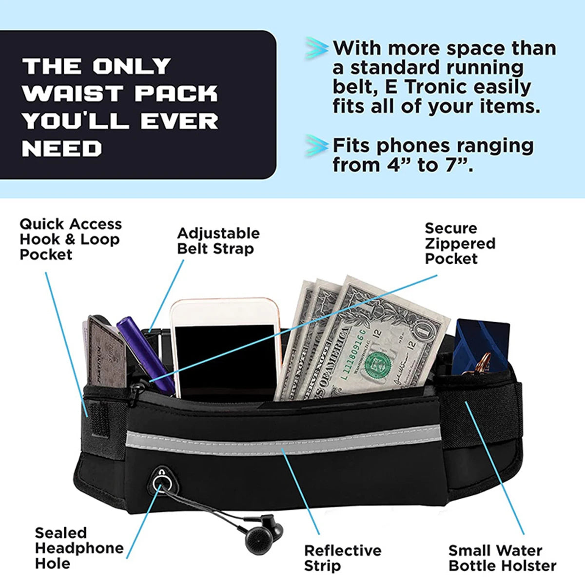 Canova ActiveWalk™ Hands-Free Dog Leash with Utility Waist Bag