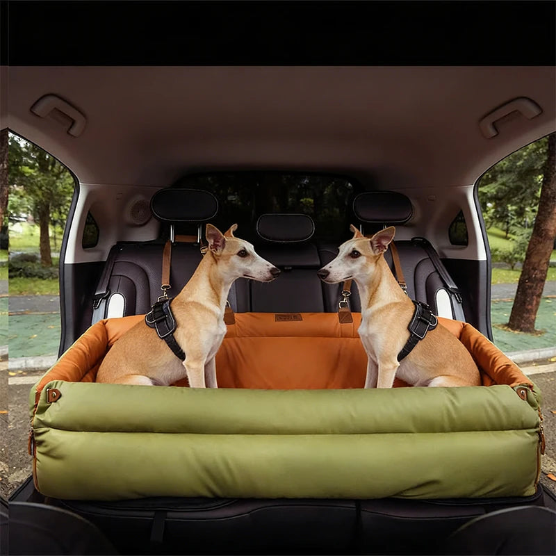 Canova LuxeRide™ Faux Leather Pet Travel Bed (Convertible Booster Seat)