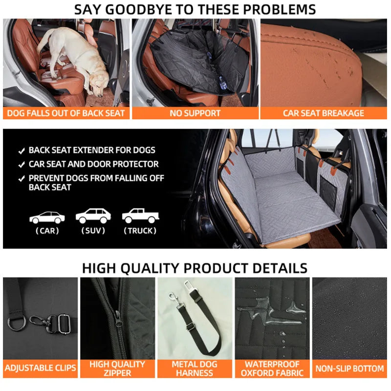 Canova TravelGuard™ Hard Base Dog Car Hammock & Seat Extender