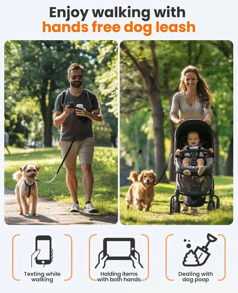 Canova FreeWalk™ Crossbody Dog Leash - Multi-Use Reflective Design