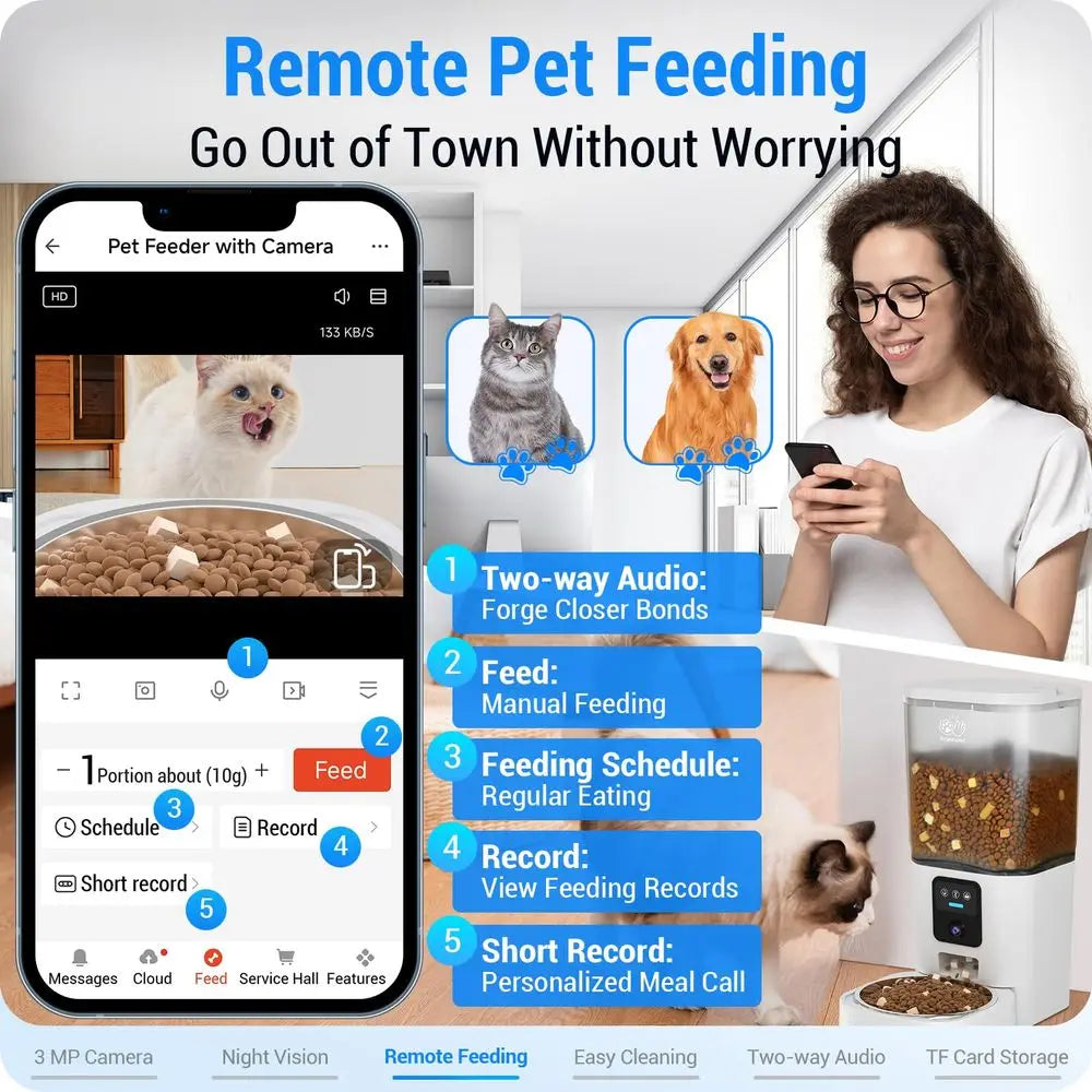 Canova SmartFeed Vision™ Automatic Pet Feeder (7L with HD Camera)