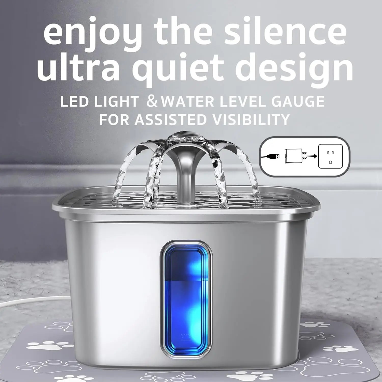 Canova PureFlow Pro™ Stainless Steel Pet Fountain (3.2L)