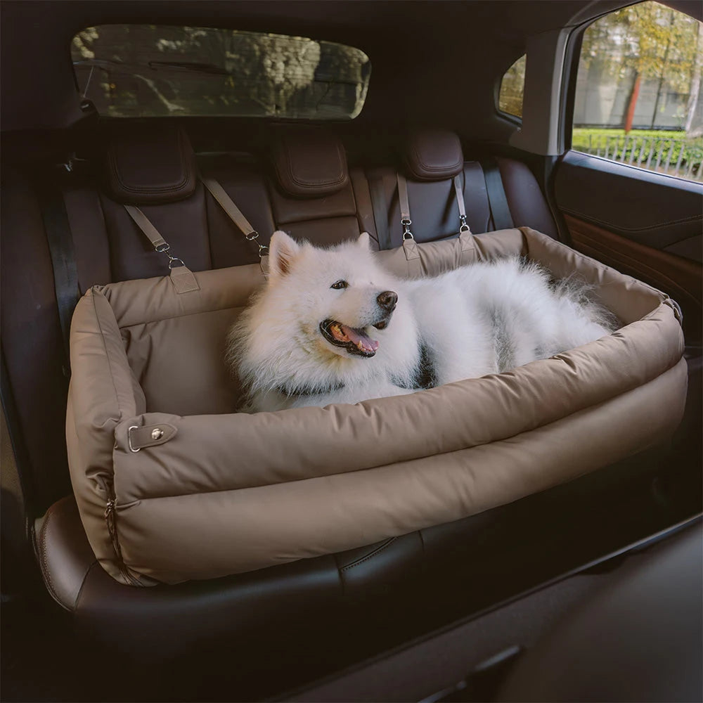 Canova LuxeRide™ Faux Leather Pet Travel Bed (Convertible Booster Seat)