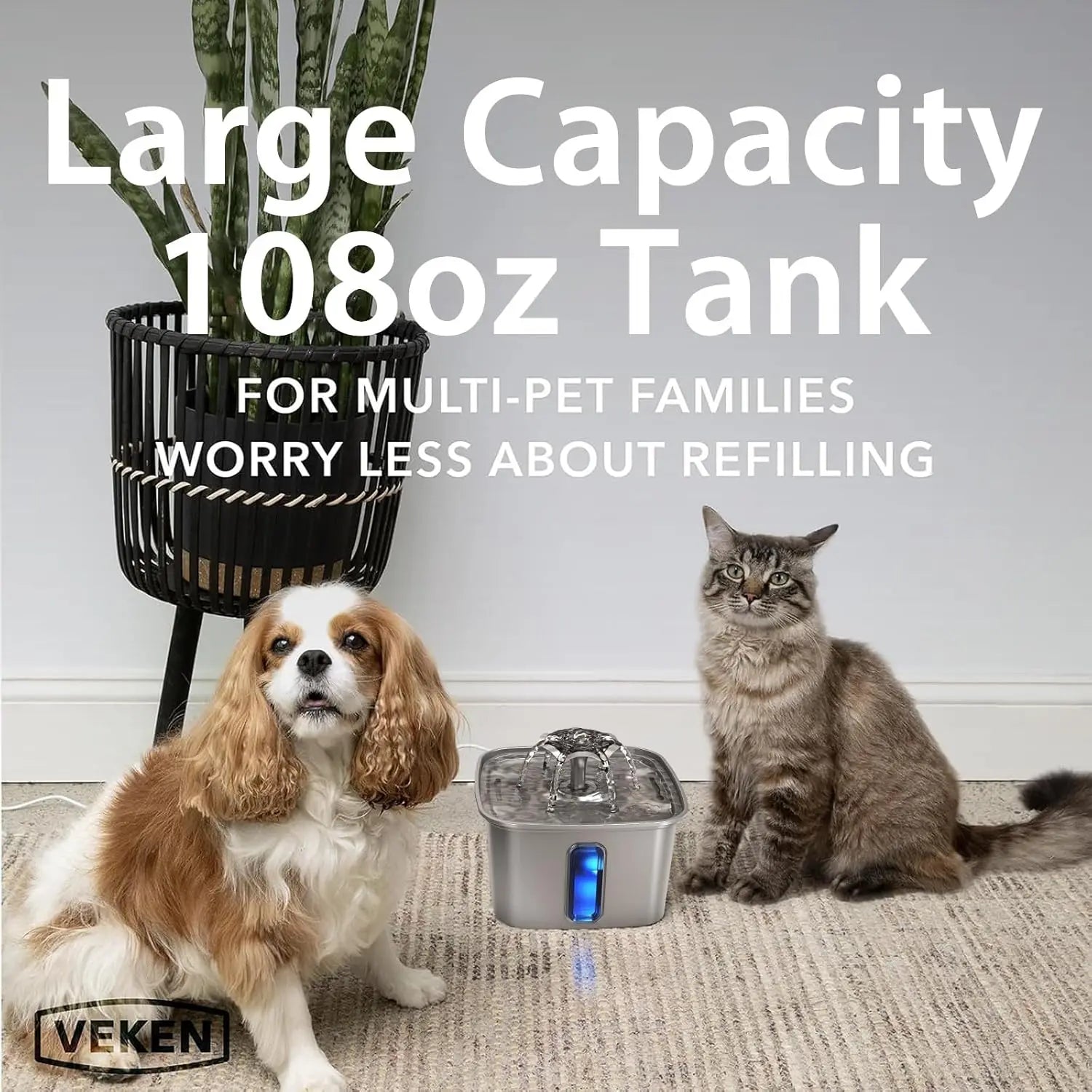 Canova PureFlow Pro™ Stainless Steel Pet Fountain (3.2L)