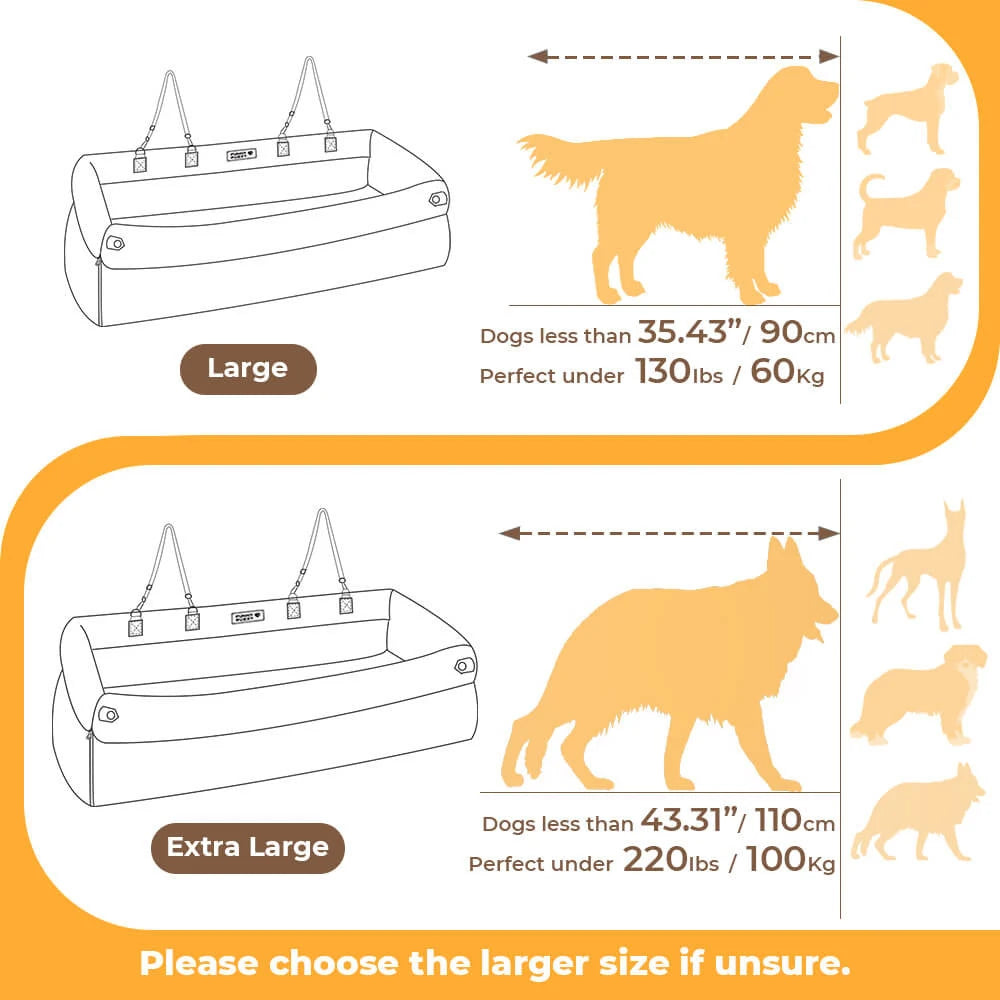 Canova LuxeRide™ Faux Leather Pet Travel Bed & Convertible Booster Seat